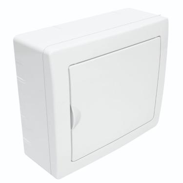 Imagem de Quadro de Distribuição de Sobrepor Para 6 Disjuntores Nema Ou 8 Din Porta Branca Reversível 3213