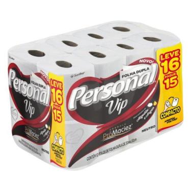 Imagem de Papel Higiênico Personal Vip Folha Dupla Com 16 Rolos Fórmula PróMacie