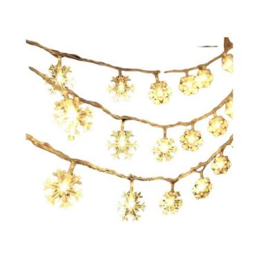 Imagem de Luzes De Natal Em Forma De Floco De Neve Com Bateria, 10, 20, 40 LEDs 