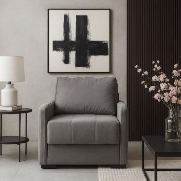 Imagem de Sofá Cama Solteiro 100cm em Tecido Linho com Matelassê Isis Linho Cinza