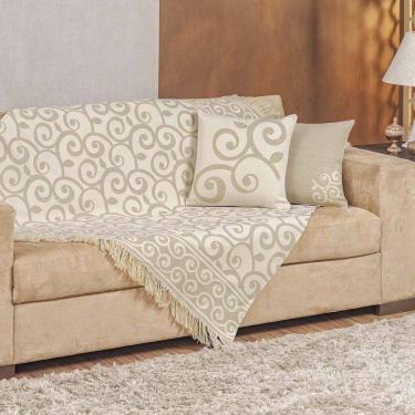 Imagem de Xale Decorativo Turin Com Franja 1,60m X 1,40m Jacquard 1 Peça 58% Algodão 42% Poliéste...