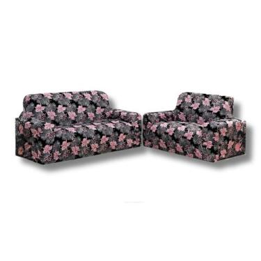 Imagem de Kit Protetor De Sofá Floral 2 e 3 Lugares Malha Gel Estampado - Decora