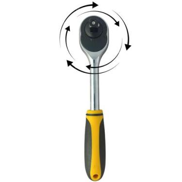 Imagem de Chave catraca 1/2 polegada 25cm comprimento emboracchada - FLASH TRUCK