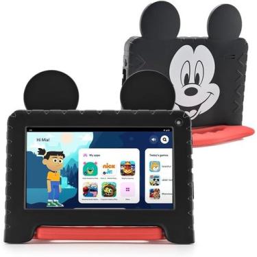 Imagem de Tablet Infantil Mickey com Controle Parental 4GB RAM 64GB 7 pol Case W