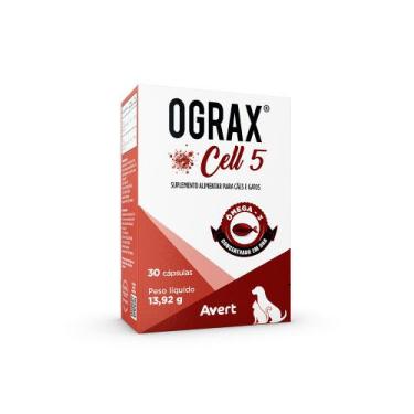 Imagem de Suplemento Avert Ograx Cell para Cães e Gatos 30 Cápsulas 500 mg - Ave
