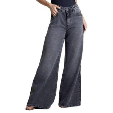 Imagem de Calça Jeans Sawary Super Wide Leg - 282322 - preta 42-Feminino