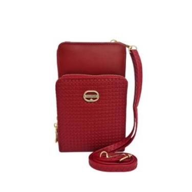 Imagem de Bolsa Carteira Feminina Transversal Tiracolo Compacta Porta Objetos Pequena Praticidade Elegante-Unissex