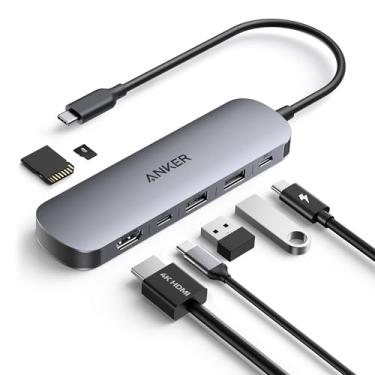 Imagem de Anker Hub USB-C 7 em 1, Adaptador Multiporta para Notebook, HDMI 4K@60Hz, Até 85W, 3 portas USB-A e USB-C 3.0, Leitor de Cartões SD/TF, para Dispositivos Tipo-C (Carregador Não Incluído)