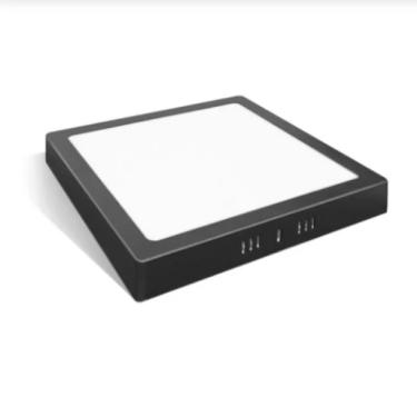 Imagem de Placa LED LLSQP624F 24W 6500K com Estrutura em Alumínio e Policarbonato Autovolt Preto