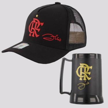 Imagem de Kit Flamengo Zico Boné e Caneca Gel-Unissex