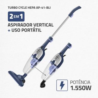 Imagem de Aspirador De Pó Turbo Cycle Hepa Ap-41-bli 1550w Mondial Azul, 220V