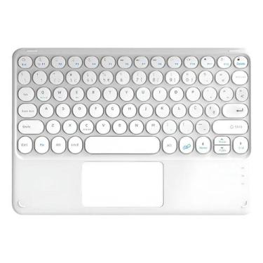 Imagem de Teclado bluetooth wb branco tablet ipad e celular trackpad
