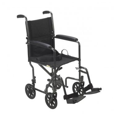 Imagem de Cadeira de Transporte Dobrável Drive Medical Prata Leve Apoios Pés TR39E-SV