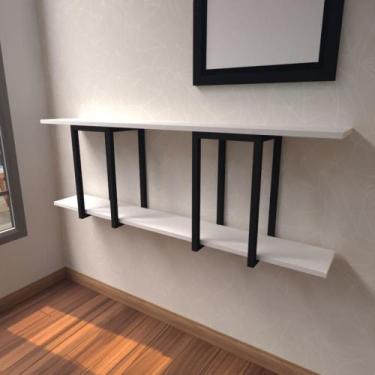 Imagem de Aparador Industrial Branco Off White Moderno Cantinho Café Escritorio 