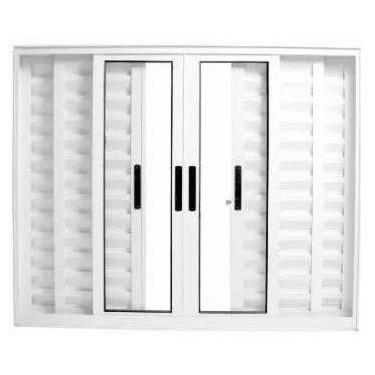Imagem de Janela veneziana 6 folhas vidro liso linha 20 alumínio branco - FORT P