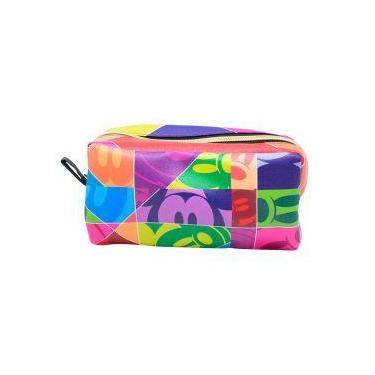 Imagem de Necessaire retangular faces mickey 12x11x24cm 90 anos - disney