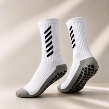 Imagem de Kit 1, 2 Ou 3 Pares Meias Antiderrapante Esportiva Unissex Academia Co