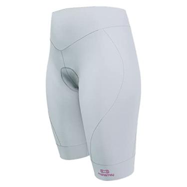 Imagem de Bermuda de Ciclismo Feminina Márcio May Comfort Cos Alto Branca/Pink