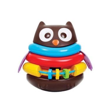 Imagem de Brinquedo educativo didático corujinha c/ peças de empilhar bebê maral