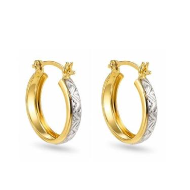 Imagem de Brinco de Argola Couti Banhada a Ouro 18k Hipoalérgico