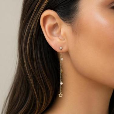 Imagem de Brinco Ouro 18k Com Zircônias E Estrela - Sofistgold Joias