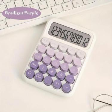 Imagem de Calculadora Fofa Vintage Degradê 12 Dígitos Aiker AK-J035, Lilás