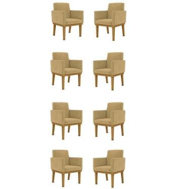 Imagem de Kit 8 Poltronas Reforçadas Esteticista capuccino - BALAQUI DECOR