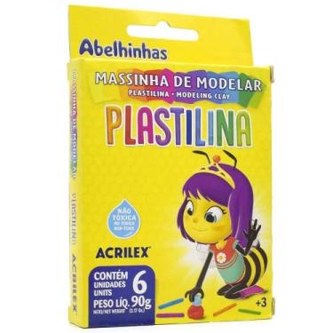 Imagem de Massinha Modelar Plastilina Acrilex 6 Unidades - Cores Vibrantes para 