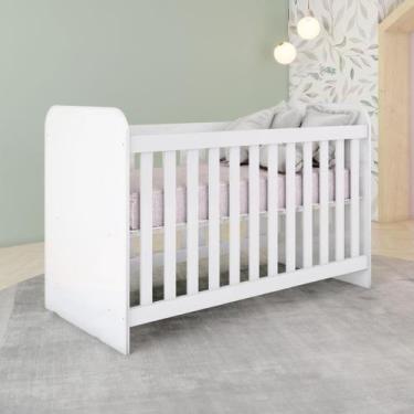 Imagem de Berço Mini Cama em MDF Grade Fixa Labirinto Branco - Henn