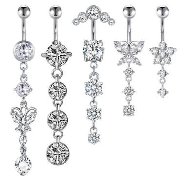 Imagem de Conjunto de Joias para Piercing LAURITAMI 14G Aço Cirúrgico com Zircôn