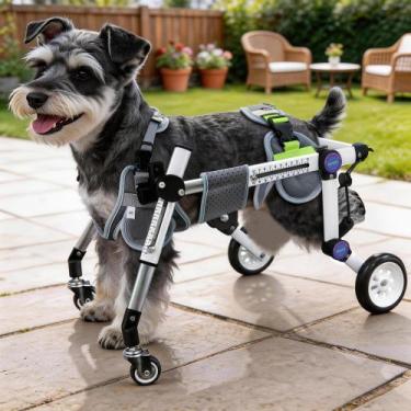 Imagem de Cadeira de Rodas para Cães LetPetRun XSLW 4 Rodas Suporte Completo