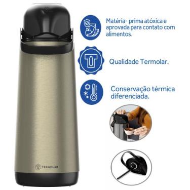 Imagem de Garrafa Térmica 1.8L Inox Café Leite Chá Quente e Frio Ginger Termolar