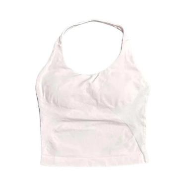 Imagem de Top Esportivo Feminino Longline Com Alças, Sem Costura, Franzido, Cost