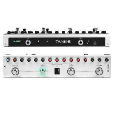 Imagem de Cuvave cube baby efetor de baixo/bass,pedal de multiefeito M-VAVE Tank-B recarregável 36 predefinições 9 slots de pré-amplificador 8 slots de gabinete IR 3 efeitos de modulação/atraso/reverberação