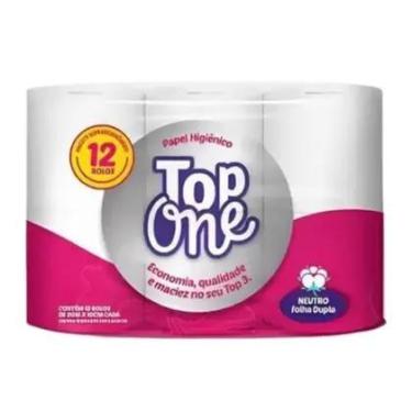 Imagem de Papel Higiênico Top One Folha Dupla 12 Rolos 20m Macio e Resistente