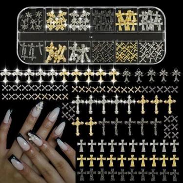 Imagem de Nail Charms ZUMILLMN 105 peças de decoração de unhas cruzadas para art