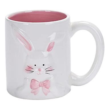 Imagem de Caneca de animal 3D Poodle Caneca de café 3D Engraçada Animal Porcelana Criança Cartoon Leite Caneca Xícara de chá Presente de aniversário Escritório Casa (coelho branco)