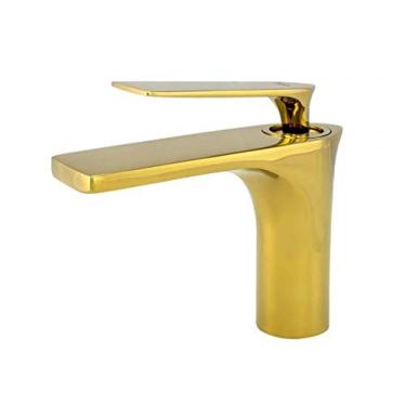 Imagem de Torneira Monocomando Bica Baixa Dourada Gold Luxo Banheiro Lavabo Inovartte IN36