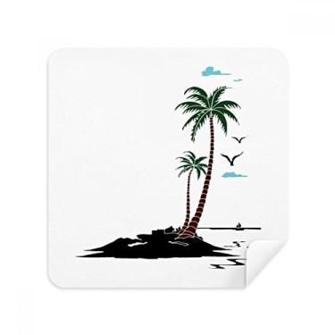 Imagem de Coconut Tree Cloud Gaivotas, óculos de praia, pano limpador de tela, tecido de camurça, pacote com 2