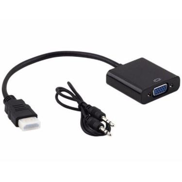 Imagem de Cabo Adaptador Hdmi Para Vga Com Audio P2 - Tv Pc Video Game