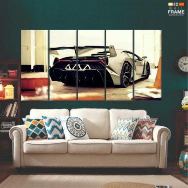 Imagem de Quadro Decorativo 5 peças Lamborghini 140x 65