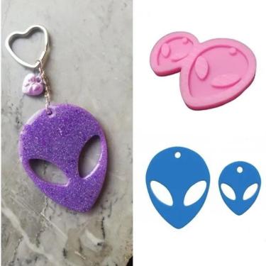 Imagem de Molde De Silicone Alienígena, Alien, E.T., Chaveiro, Pingente, Colar, Resina, Confeitaria, Biscuit Molds Planet