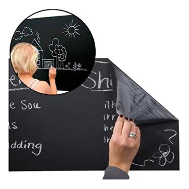 Imagem de Adesivo De Parede Quadro Negro Lousa 45cmx2m + Giz 2 Rolos