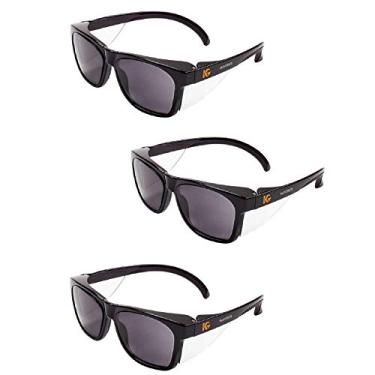 Imagem de Óculos de segurança Kleenguard Maverick com escudos laterais intergrados (3 pares), 49311, 49311 Smoke Anti-Fog Lens with Black Frame