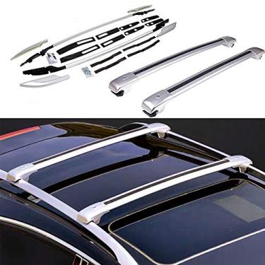 Imagem de UDP 4 peças barras transversais de alumínio prata traváveis barras transversais bagagens trilho de teto adequado para Nissan X-Trail Rogue 2014-2020