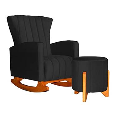 Imagem de Kit 01 Poltrona Decorativa Melinda mais 01 Puff Jade Redondo Suede Cores - Ds Estofados