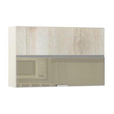 Imagem de Armário Misto Lis 120 cm 2 portas Sendo 1 Basculante Alumínio c/Vidro Reflecta Bronze Luciane