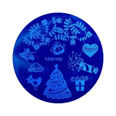 Imagem de Modelo De Unha Redonda Carimbo De Unha Renda Flower Feather Snowflake Boneco De Neve Modelo De Impressão De Pregos Ferramenta De Arte Da Unha Para Manicure Salon Home Natal