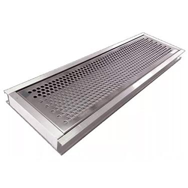 Imagem de Grelha Ralo Linear Perfurado Inox 15x100 Prata Água Pluvial