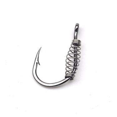 Imagem de Anzóis de pesca 10pcs/lote de pesca primavera gancho farpado círculo giratório Tamanho do gancho de carpa 2-15# Acessórios de pesca tackle Acessórios de pesca (Size : 4#)